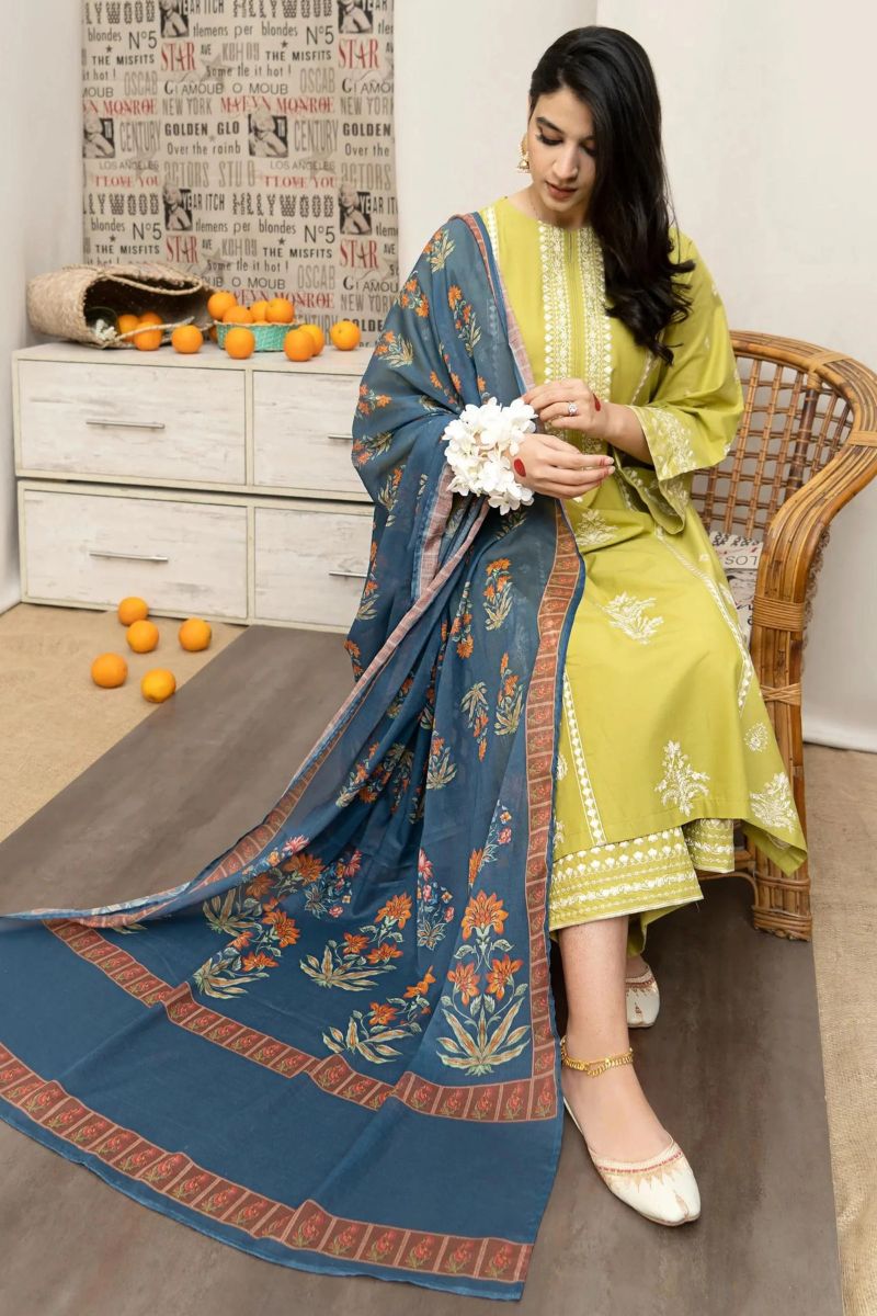 URGE- 3PC LAWN EMBROIDERED BJ-110