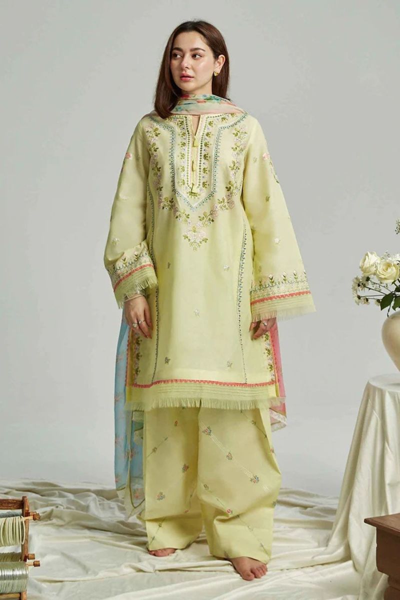 ZARA SHAH JHAN- 3PC LAWN EMBROIDERED BJ-117