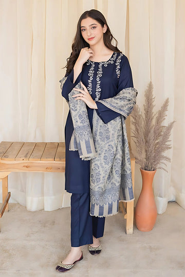 BANARSIJORA - 3PC DHANAK EMBROIDERED BJ-W101