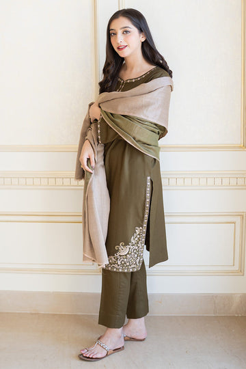 BANARSIJORA- 3PC DHANAK EMBROIDERED BJ-W74