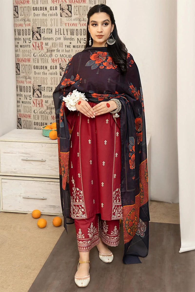 URGE - 3PC DHANAK EMBROIDERED BJ-W151