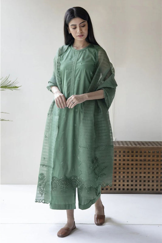 DYOT- 3PC LAWN EMBROIDERED BJ-23