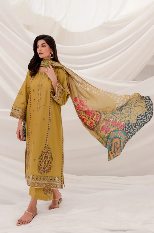 JAZMIN- 3PC DHANAK EMBROIDERED BJ-W48