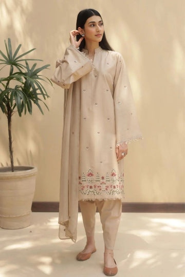 DYOT- 3PC LAWN EMBROIDERED BJ-102