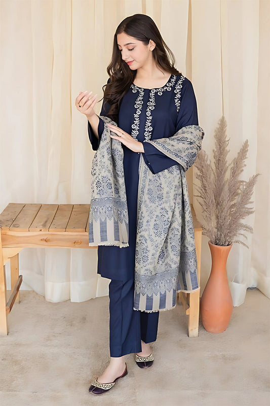 BANARSIJORA - 3PC DHANAK EMBROIDERED BJ-W101