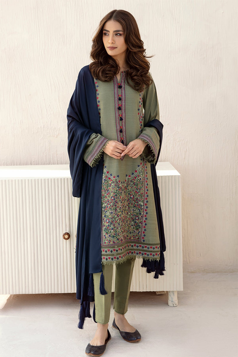 BANARSIJORA- 3PC DHANAK EMBROIDERED BJ-W60