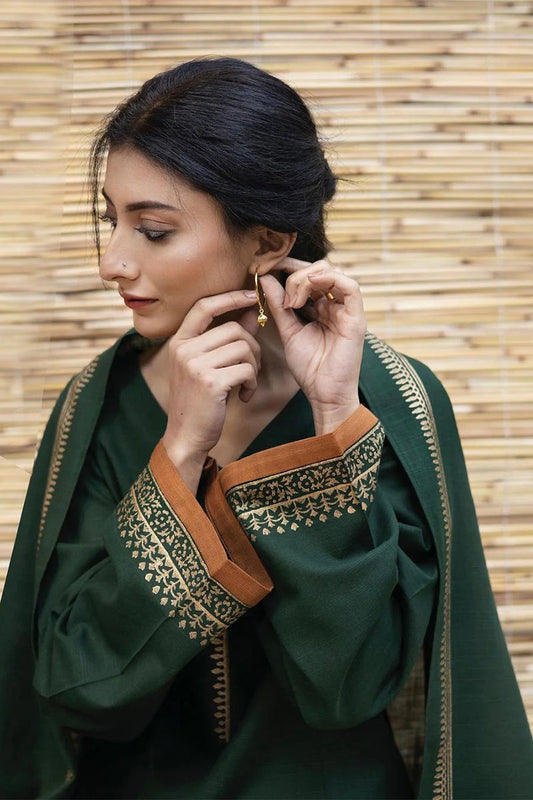 ZARPASH - 3PC DHANAK EMBROIDERED BJ-W15