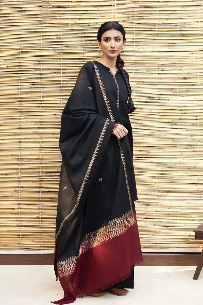 ZARPASH - 3PC DHANAK EMBROIDERED BJ-W160