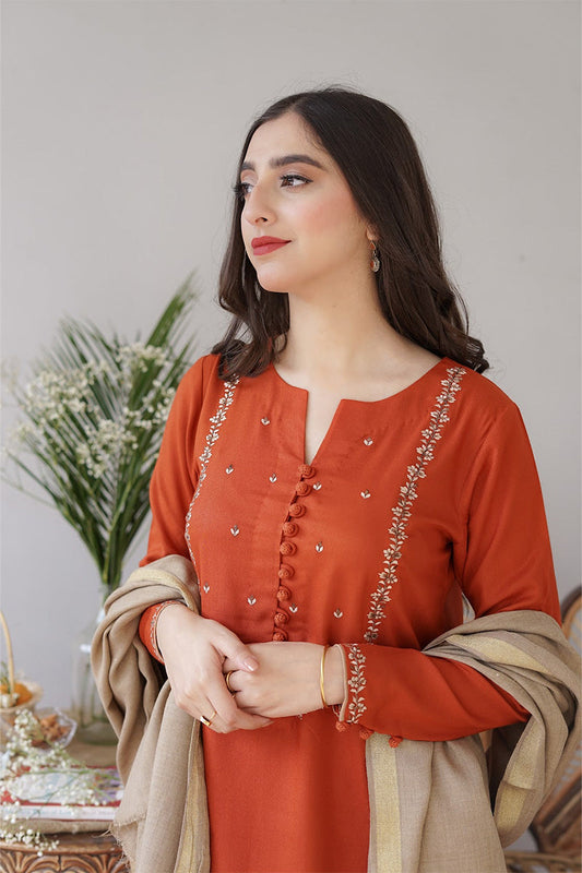 AISLING - 3PC DHANAK EMBROIDERED BJ-W165