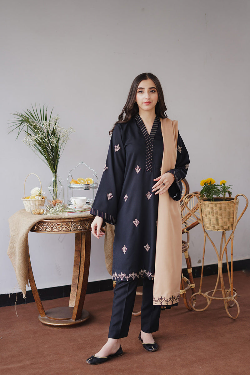 AISLING - 3PC DHANAK EMBROIDERED BJ-W163