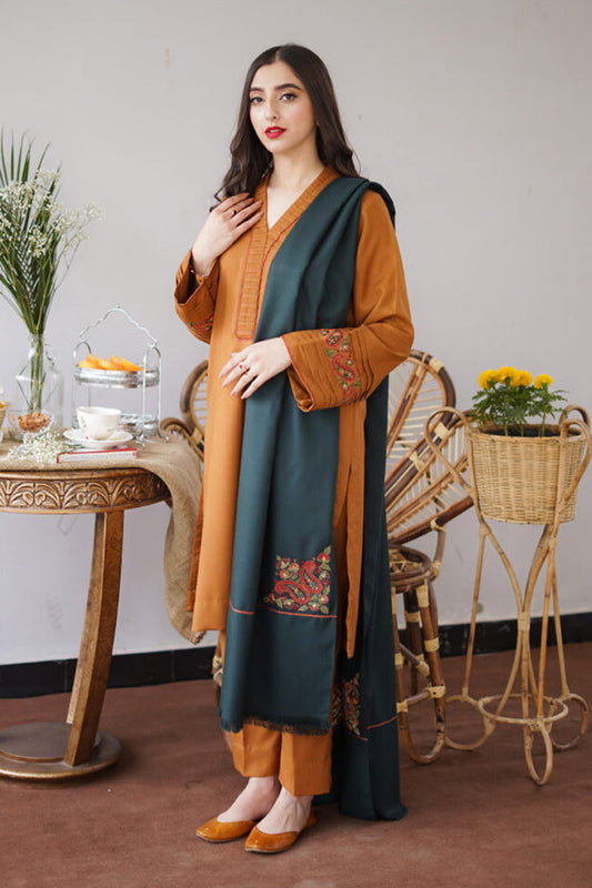 BANARSIJORA- 3PC DHANAK EMBROIDERED BJ-W09