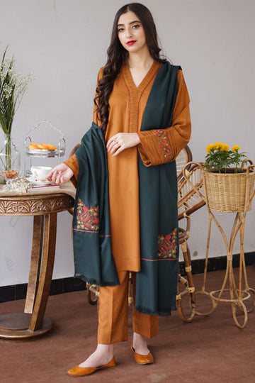 BANARSIJORA- 3PC DHANAK EMBROIDERED BJ-W09