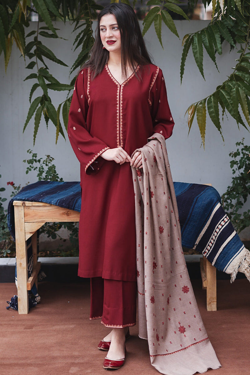 BANARSIJORA - 3PC DHANAK EMBROIDERED BJ-W69