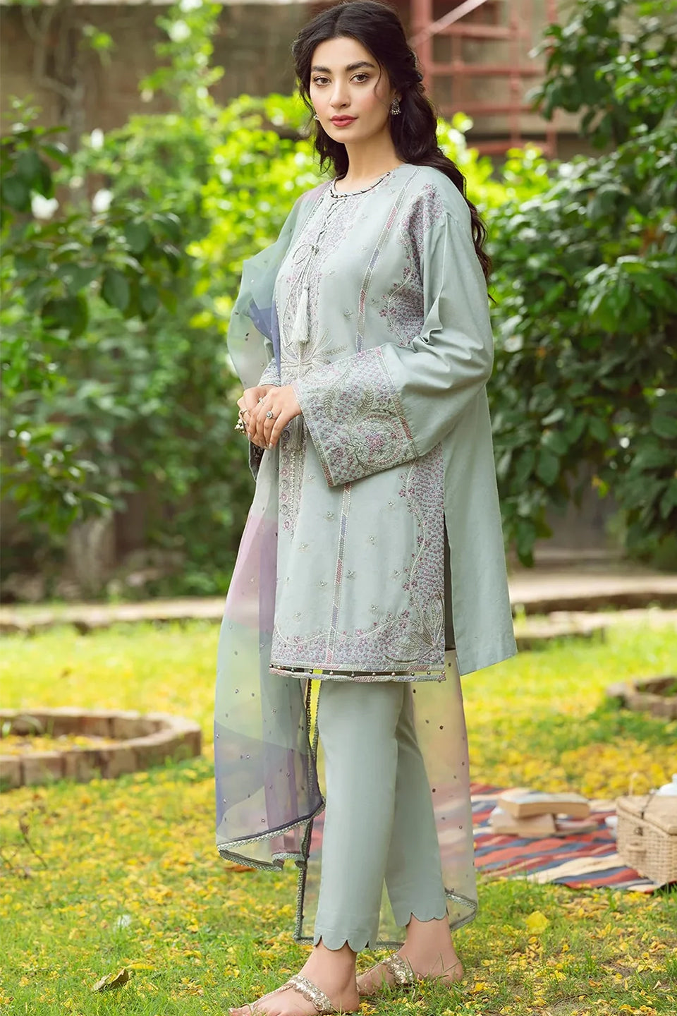 JAZMIN - 3PC DHANAK EMBROIDERED BJ-W88
