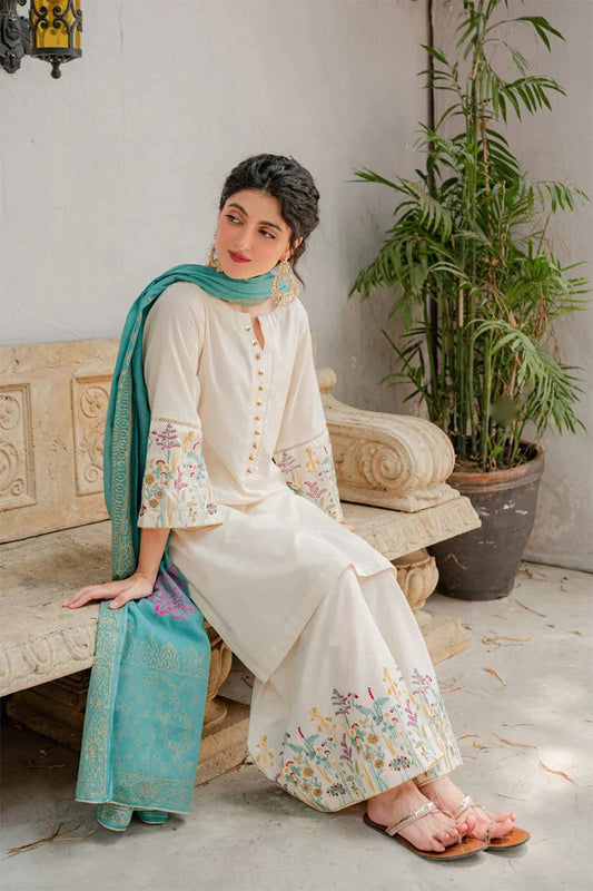 KASTOOR - 3PC DHANAK EMBROIDERED BJ-W92
