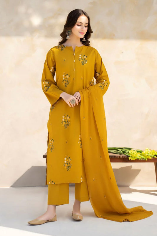 BANARSIJORA- 3PC LAWN EMBROIDERED BJ-S95