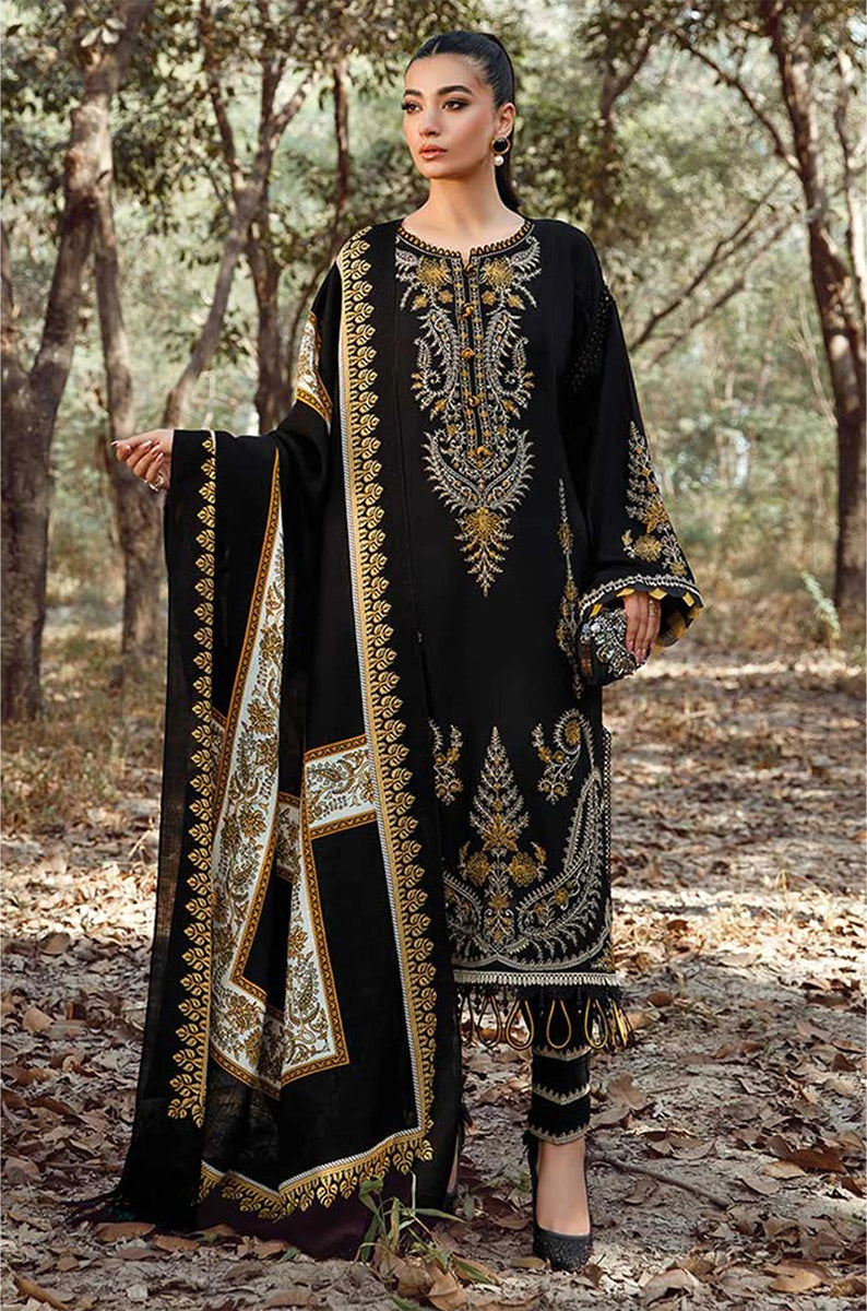 MARIA B- 3PC DHANAK EMBROIDERED BJ-W174B