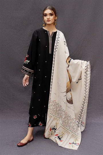 BANARSIJORA- 3PC DHANAK EMBROIDERED BJ-W142