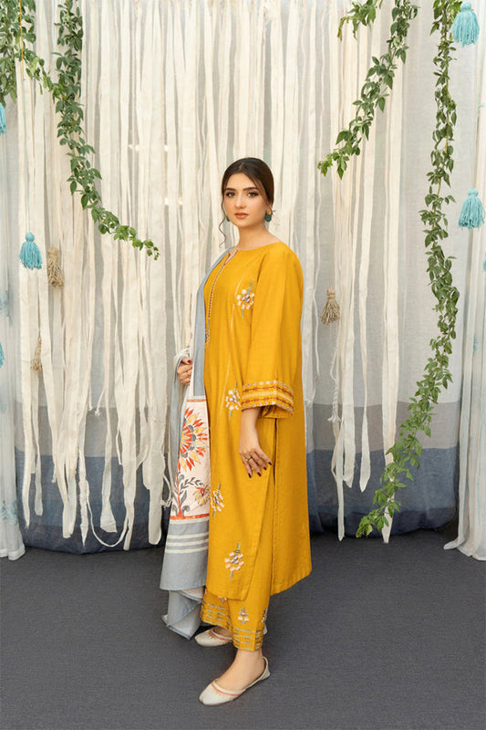 URGE - 3PC DHANAK EMBROIDERED BJ-W159