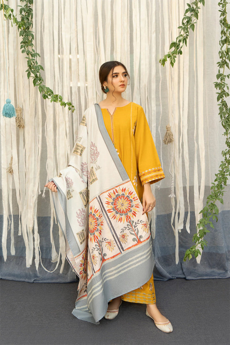 URGE - 3PC DHANAK EMBROIDERED BJ-W159