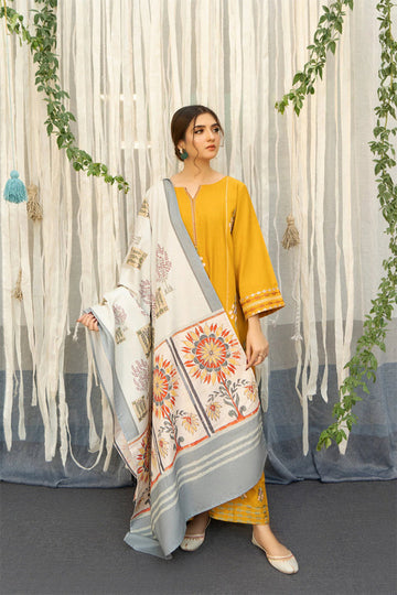 URGE - 3PC DHANAK EMBROIDERED BJ-W159