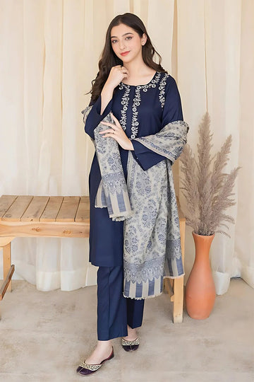 AISLING - 3PC DHANAK EMBROIDERED BJ-W101