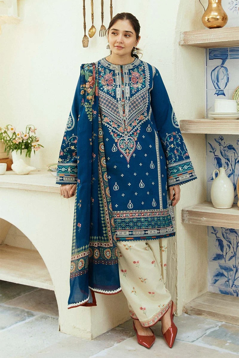 ZARA SHAH JAHAN - 3PC DHANAK EMBROIDERED BJ-W131