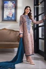 ASIM JOFA - 3PC DHANAK EMBROIDERED BJ-W75
