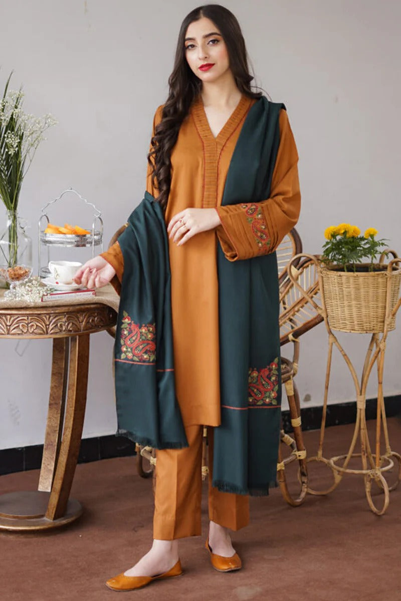 AISLING - 3PC DHANAK EMBROIDERED BJ-W09