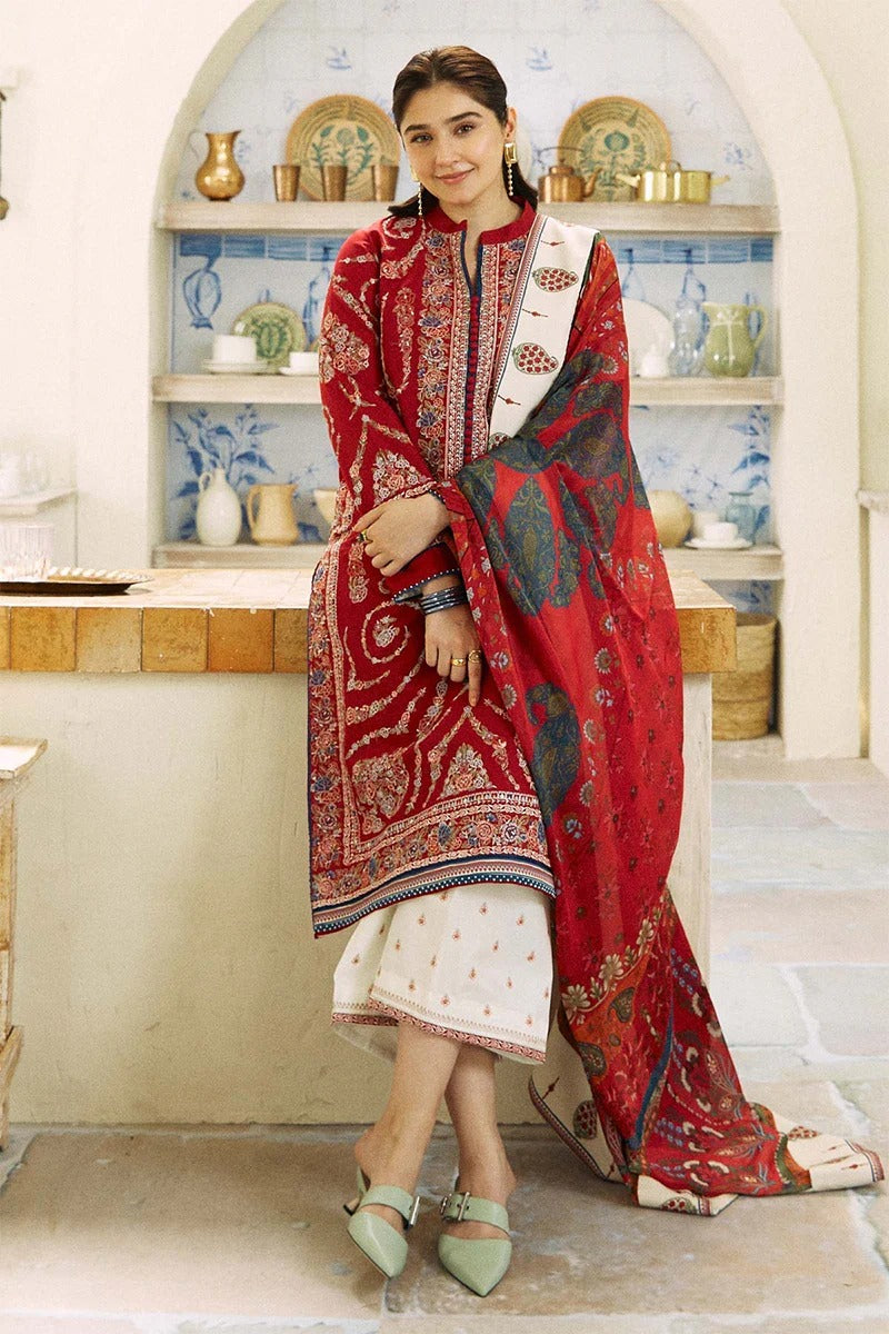 ZARA SHAH JAHAN - 3PC DHANAK EMBROIDERED BJ-W130
