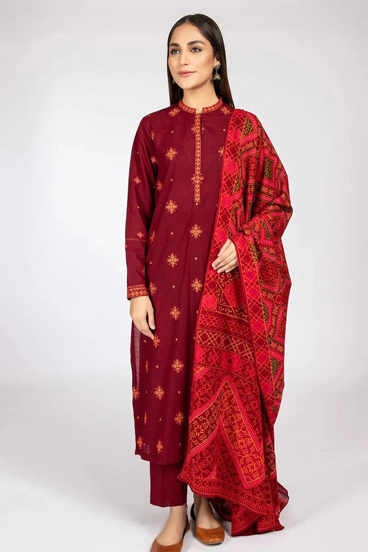 KAYSERIA - 3PC DHANAK EMBROIDERED BJ-W68