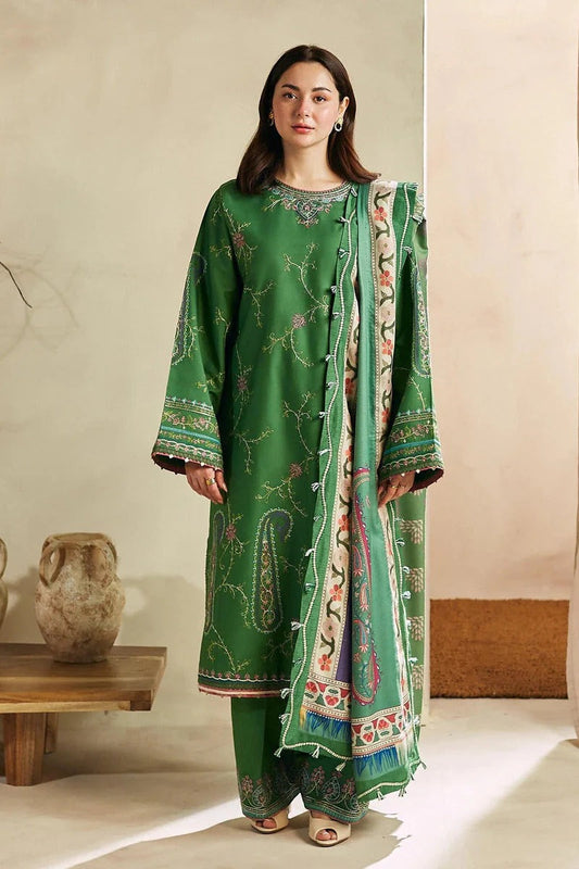 ZARA SHAH JAHAN - 3PC DHANAK EMBROIDERED BJ-W81G