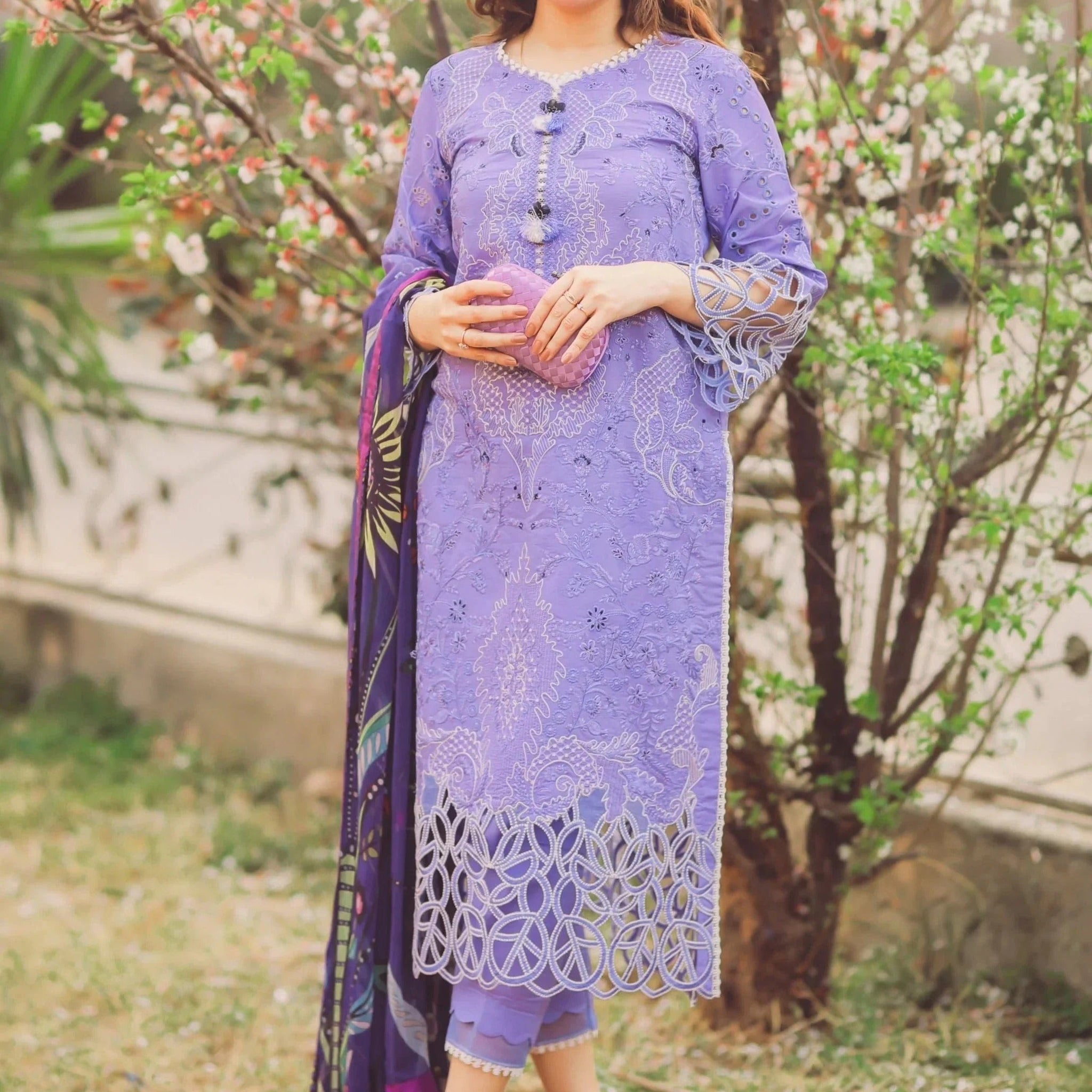 MUSHQ - 3PC DHANAK EMBROIDERED BJ-W94